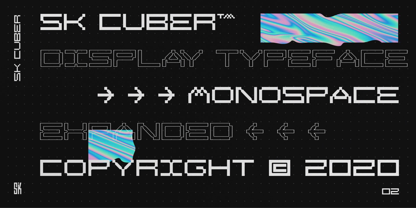 Пример шрифта SK Cuber Expanded